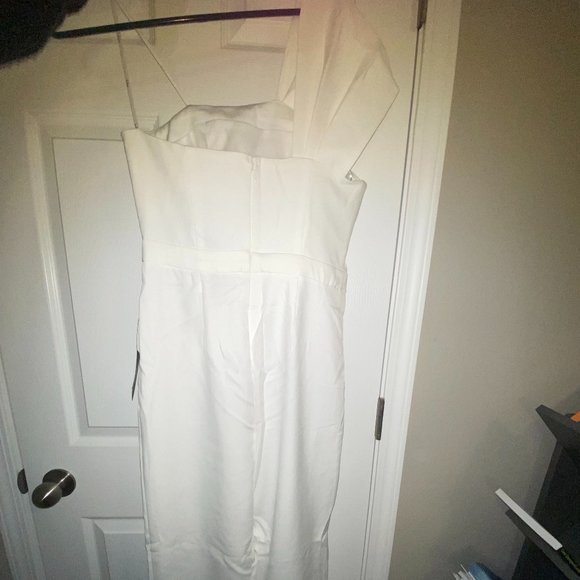 Eternal Vow Ivory One-Shoulder Sleeveless Bow-Front Jumpsuit - Picture 4 of 6